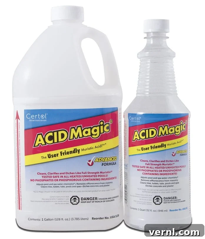 5 Essential Strategies for Concrete Care 5 ACID Magic product bottles, showing packaging and labeling