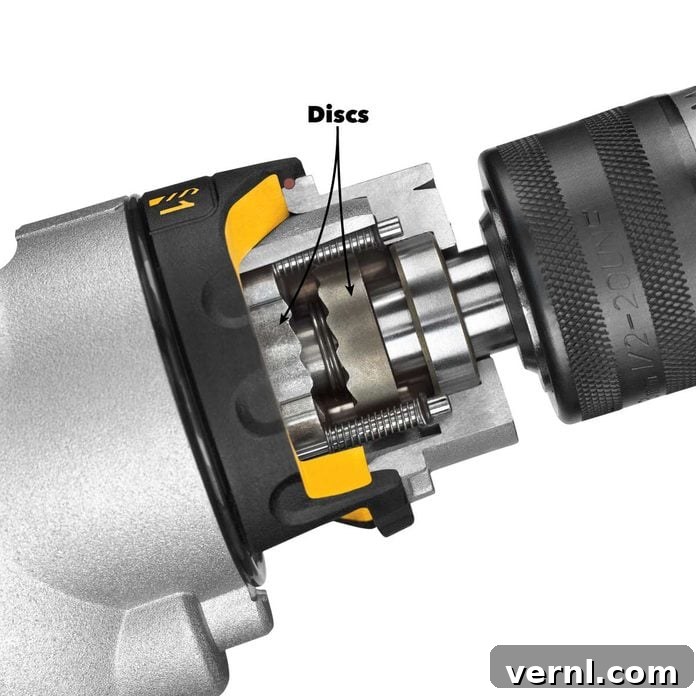 Rotary vs. Hammer Drills: Picking the Right Tool 3 Detailed view of the internal mechanism of a hammer drill showing its twin cam system
