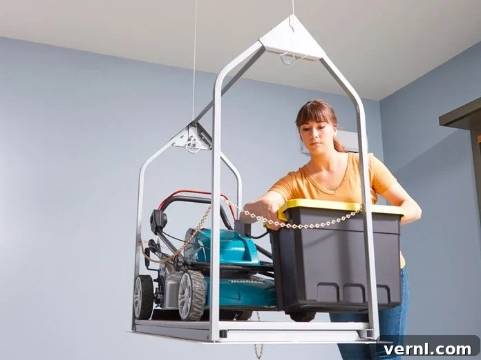 Installing an electric attic lift for efficient hidden garage storage