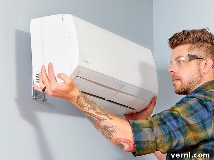 Installing a mini-split heating and cooling system in a garage for climate control
