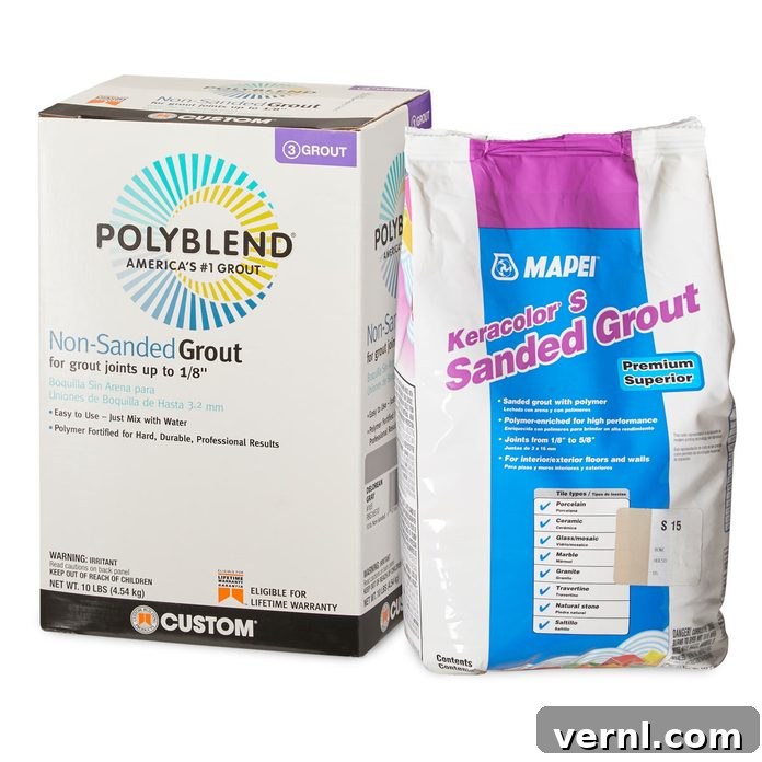 Mastering Grout Choice for Lasting Beauty 3 Someone holding a bag of standard cement grout powder.