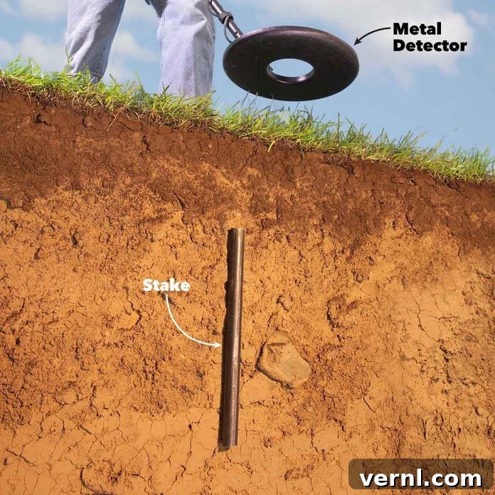 how to find you property lines metal detector stake