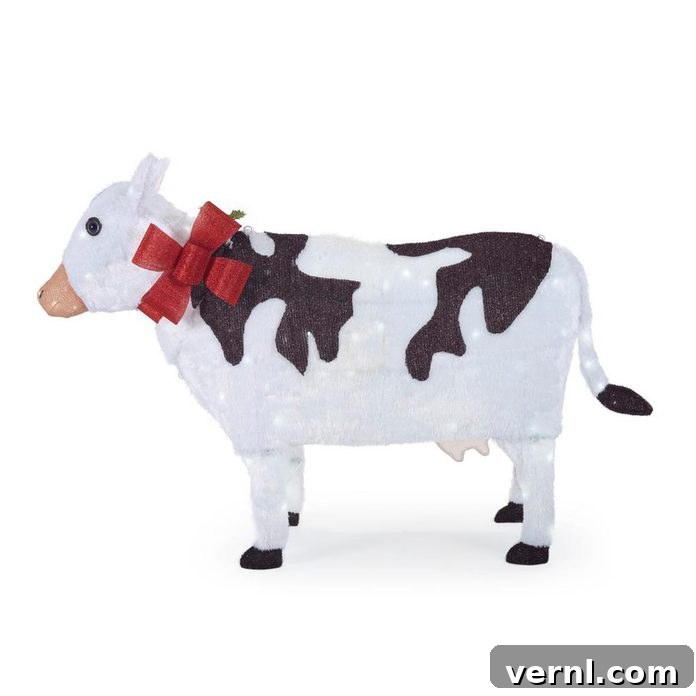 Home Depot Unleashes The Giant Cow For Your Lawn 2 Large Christmas Cow outdoor decoration with LED lights