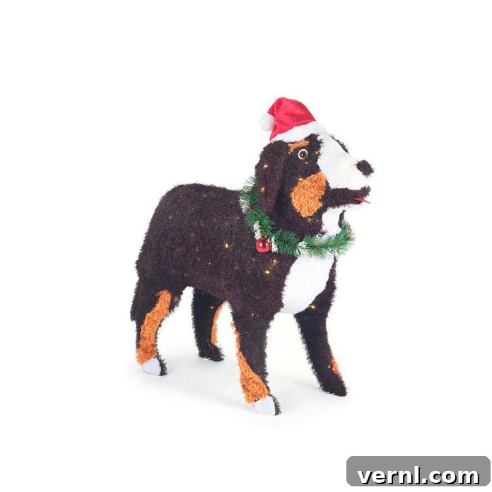 Home Depot Unleashes The Giant Cow For Your Lawn 3 Bernese Mountain Dog Christmas outdoor decoration with LED lights