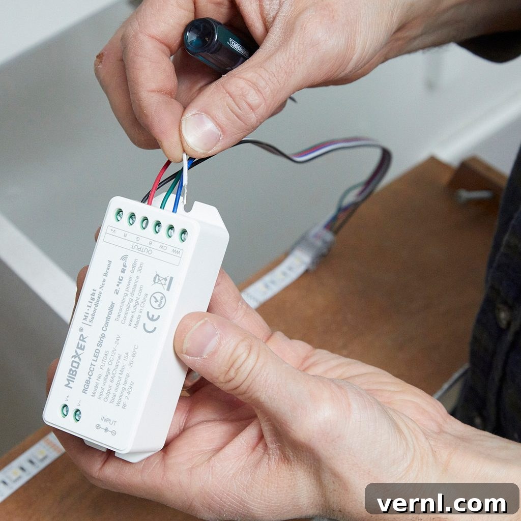 Illuminate Your Space: A Complete Guide to Buying and Installing LEDs 4 Attaching Wires to LED Controller