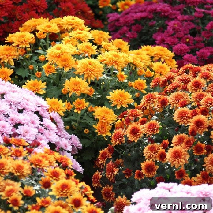 Bright Chrysanthemum in a container