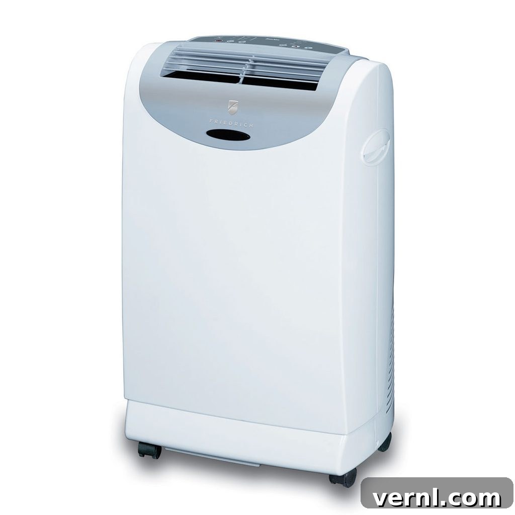 6 Smart Strategies for Keeping Your Home Cool 4 Compact portable air conditioner with a flexible exhaust hose extending to a window.