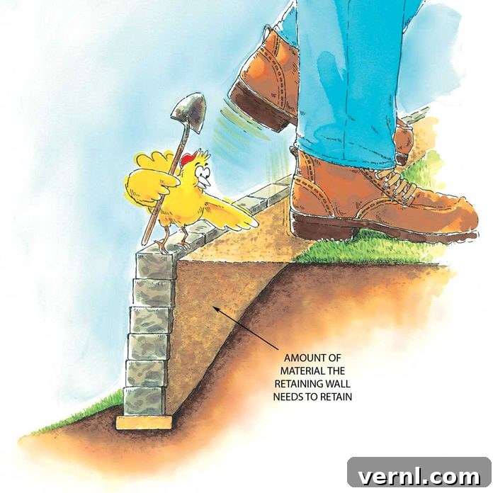 Your Complete DIY Guide to Building a Retaining Wall 2 Soil's Natural Failure Plane Behind a Retaining Wall