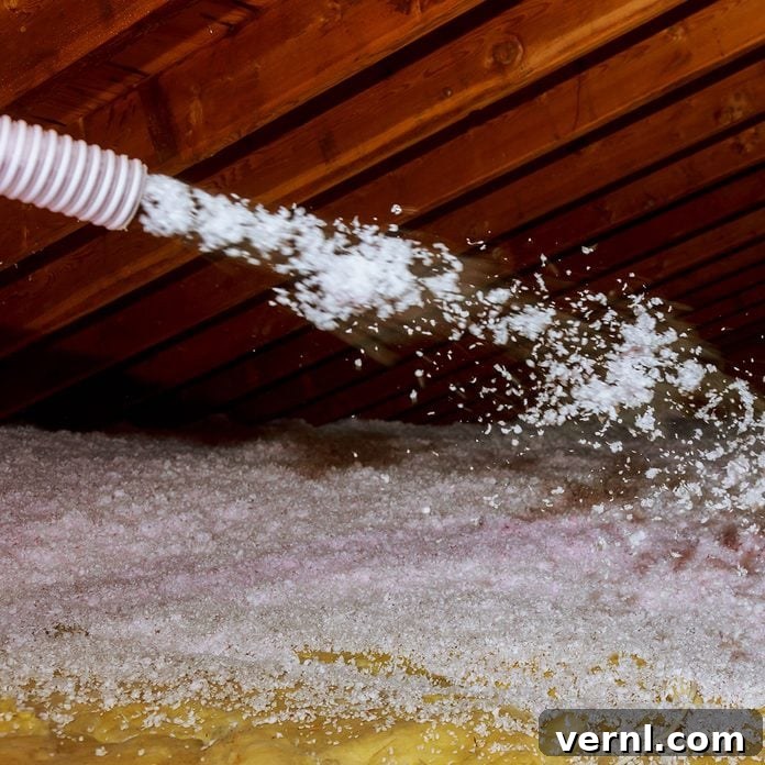 Attic space with proper insulation installation, showing energy efficiency and home comfort