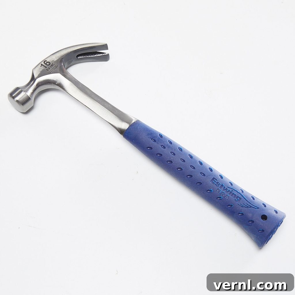 A steel-handled hammer | Construction Pro Tips