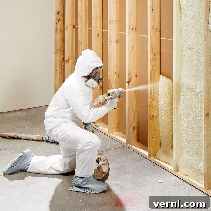 Closed-Cell Spray Foam Insulation Installation