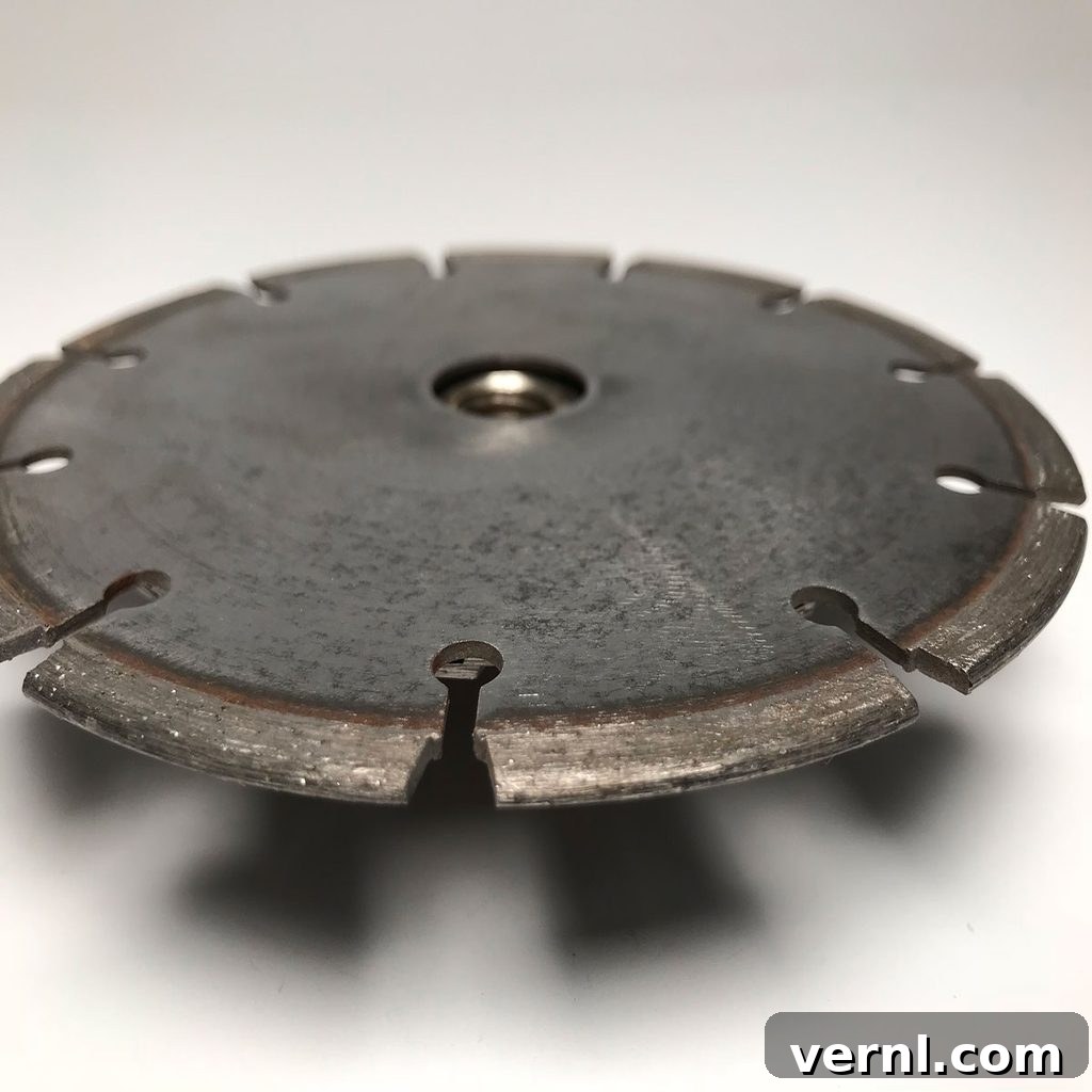 Segmented Diamond Blade in Detail A segmented diamond blade designed for aggressive cutting through concrete and asphalt