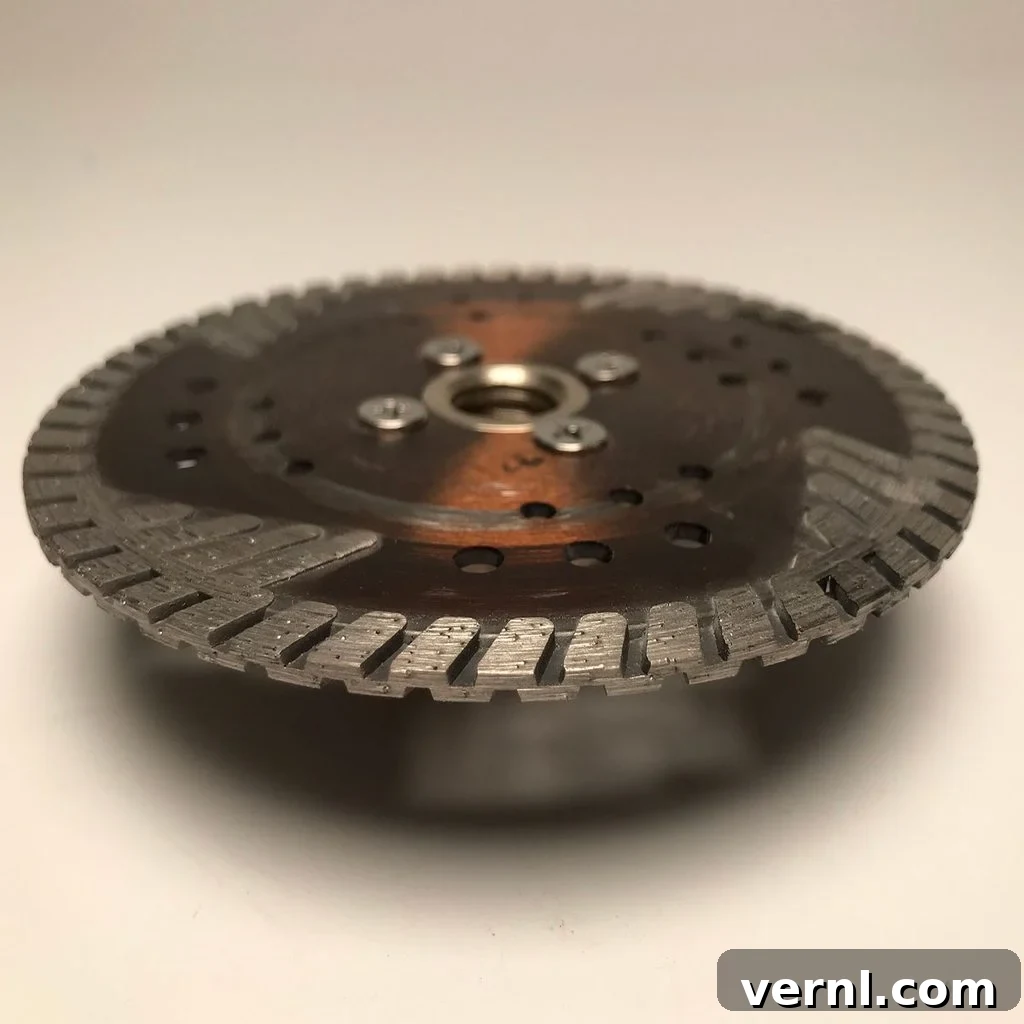 Serrated Turbo Diamond Blade A serrated turbo diamond blade, recognized by its continuous wavy rim for fast and smooth cutting