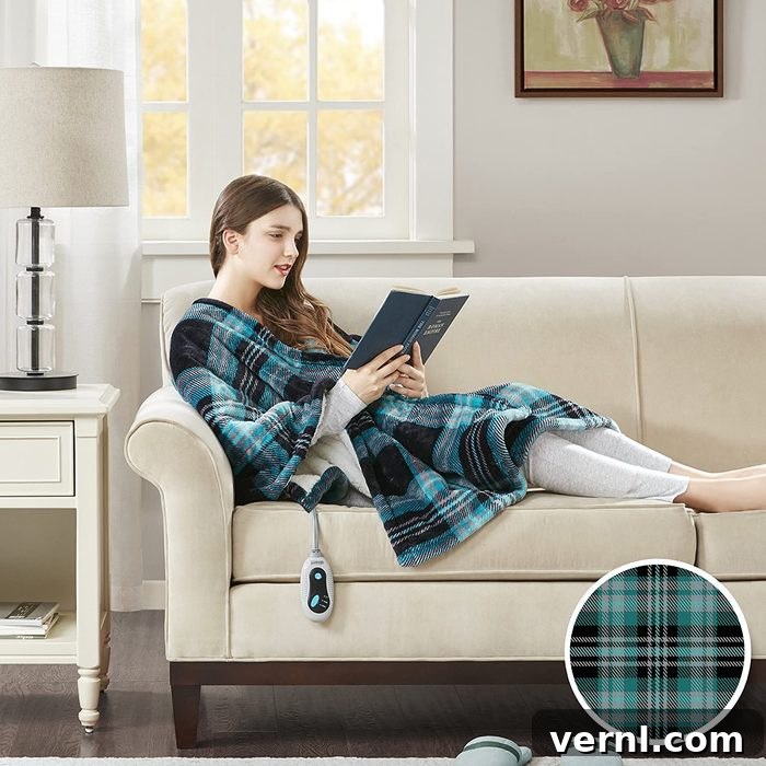 Cozy Outdoor Evenings: Your Heated Blanket Solution 2 Beautyrest Sherpa Fleece Electric Poncho Blanket