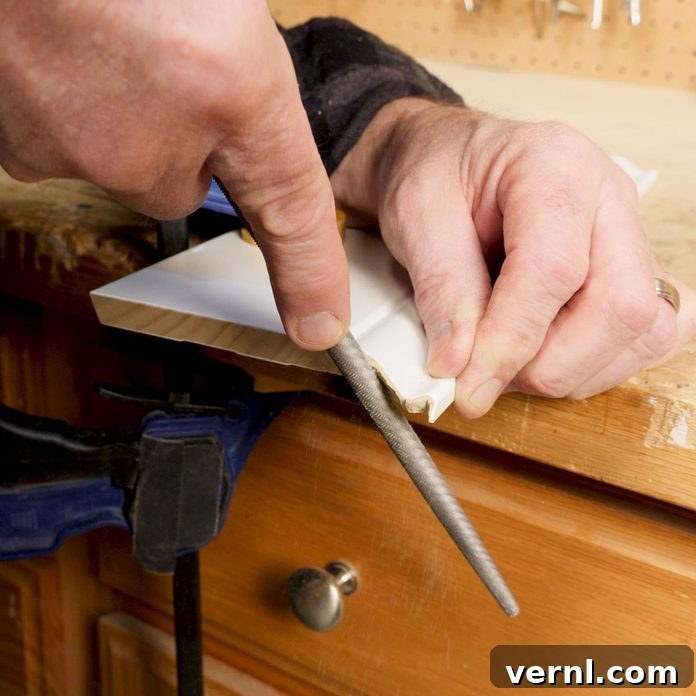 Mastering Coping Joints for Trim 7 Filing2