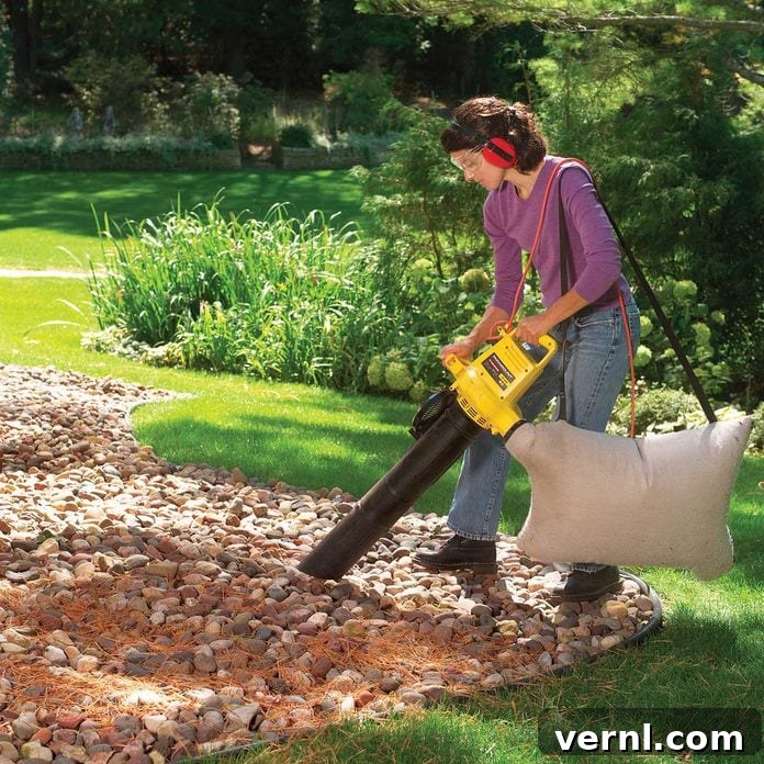 Cleaning Stone Mulch with Leaf Vacuum