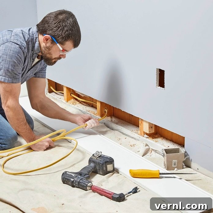 Route Cable Behind Baseboard