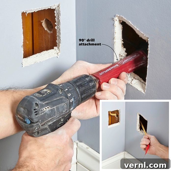Drill Two Holes to Turn a Corner
