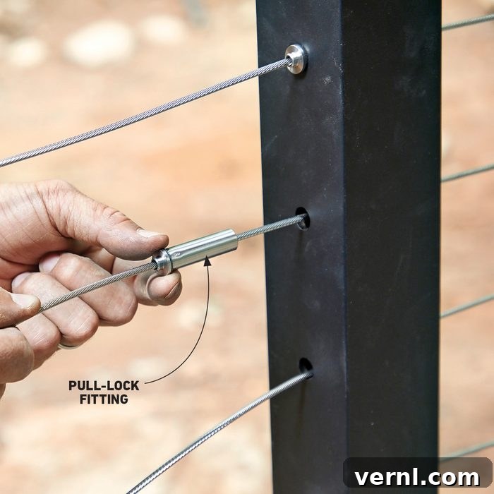 Unlock Your Outdoor Living: A Deck Building Guide 11 Tension and Trim the Cable