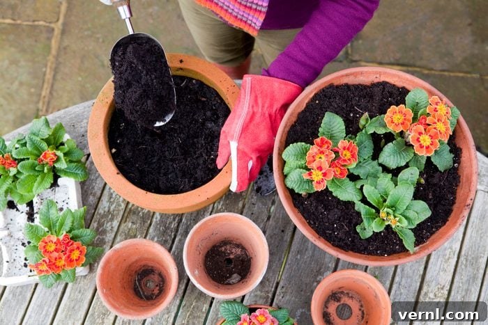 Smart Drainage Solutions for Potted Plants 2 Planting Spring Flowers in Terracotta Pots