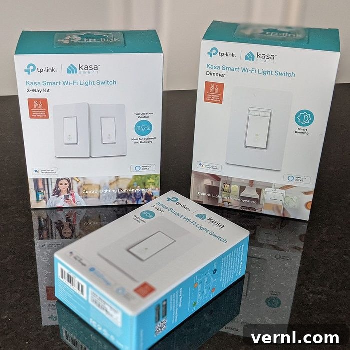 Kasa Smart Switches: A Brilliant Upgrade for Your Home Lighting 2 Kasa smart switches retail boxes