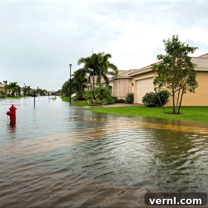 Prepare Act Survive Flash Floods 2 flooding on residential street from a flash flood storm