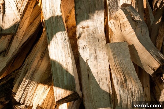 Split Firewood Smarter, Not Harder: 4 Safe Methods 2 Fresh cut firewood ready for storage
