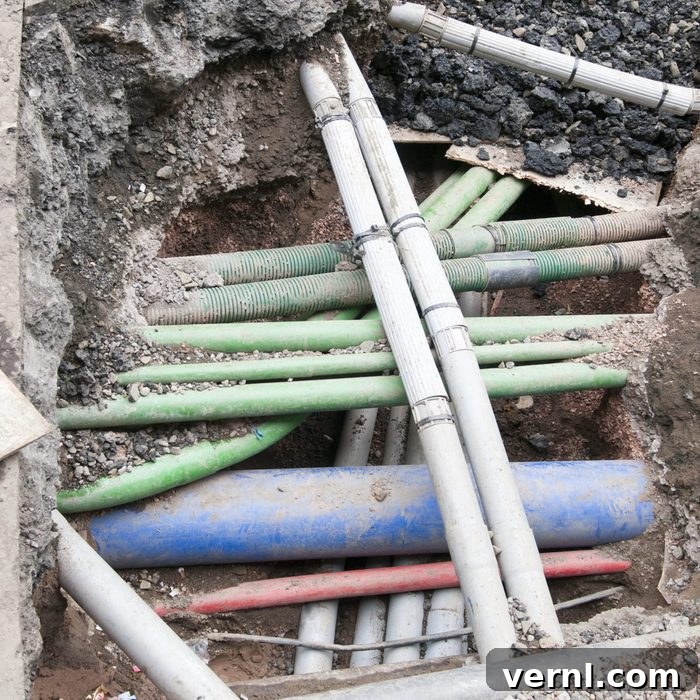 Your Guide to French Drains 4 Complex Underground pipes and utility lines