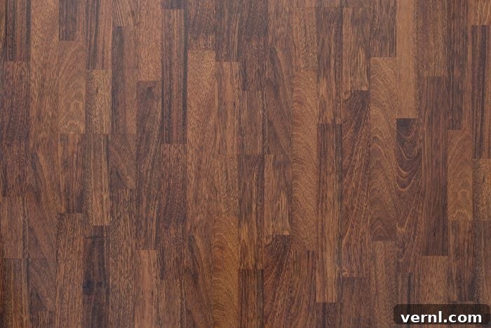 Brown wood laminate flooring texture background in house.