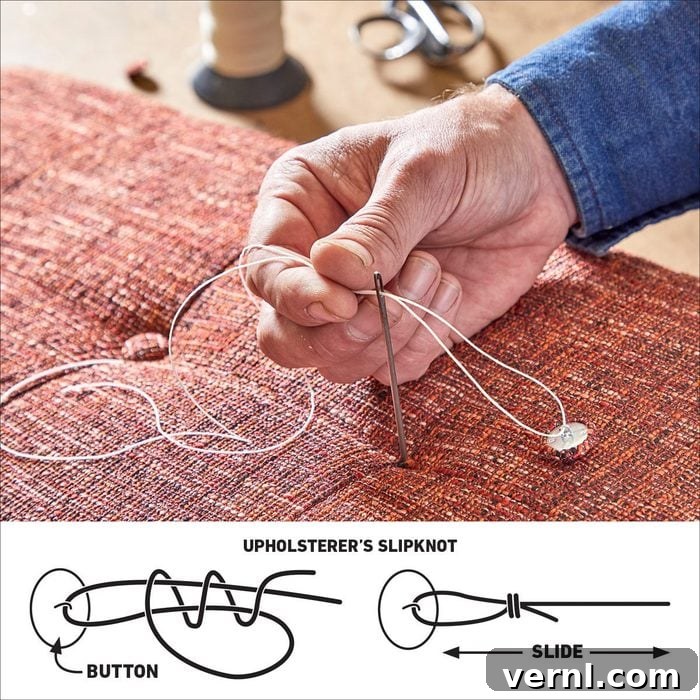 Revive Your Sofa Cushions and Covers 12 Upholster Slipknot Demonstration