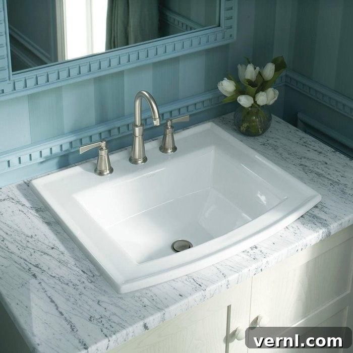 Mastering Drop In Bathroom Sinks for Your Home 3 White Kohler Archer Drop In Bathroom Sink