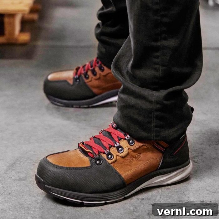 Keen Utility Red Hook Boots on various surfaces