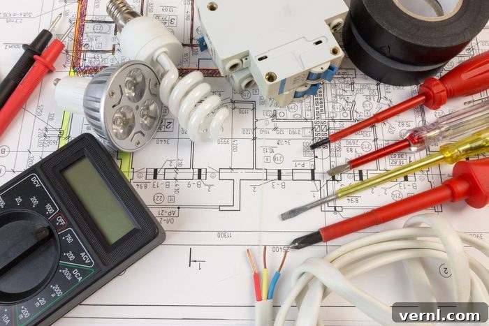 Still Life Of Electrical Components Arranged On Plans