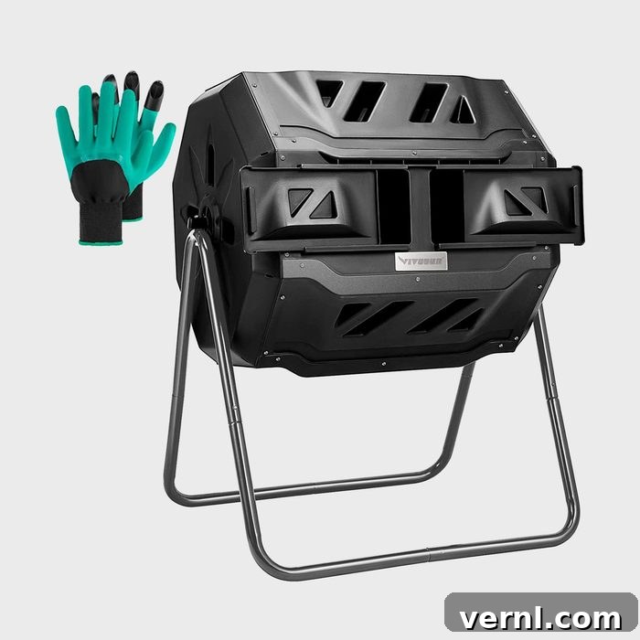 Vivosun Compost Bin Review The Best Outdoor Composter 4 Vivosun Outdoor Tumbling Composter Dual Rotating Batch Compost Bin, a top choice for gardeners