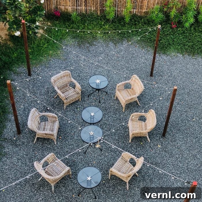 Decorative Chip Gravel Patio
