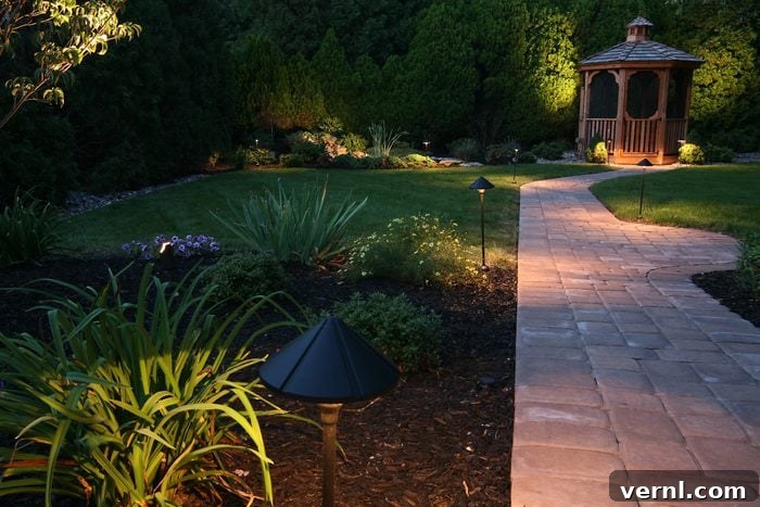 Brighten Your Walkways A Homeowners Guide 2 garden pathway illuminated by lights