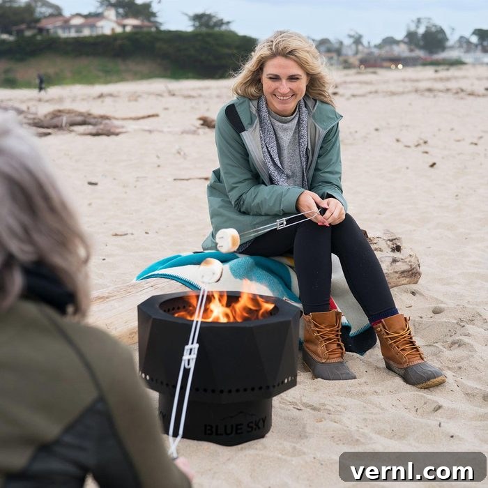 Blue Sky Fire Pit: Double the Fuel, Double the Warmth 2 Blue Sky Fire Pit setup in an outdoor setting