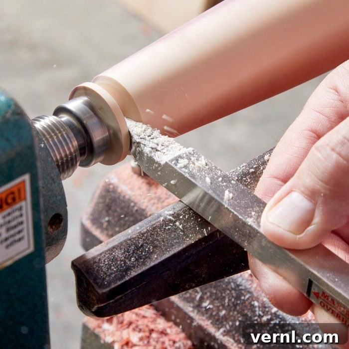 Unlock Your Potential: Essential Woodturning Tools 3 close up of a hand using an Easy Wood Turning Tool