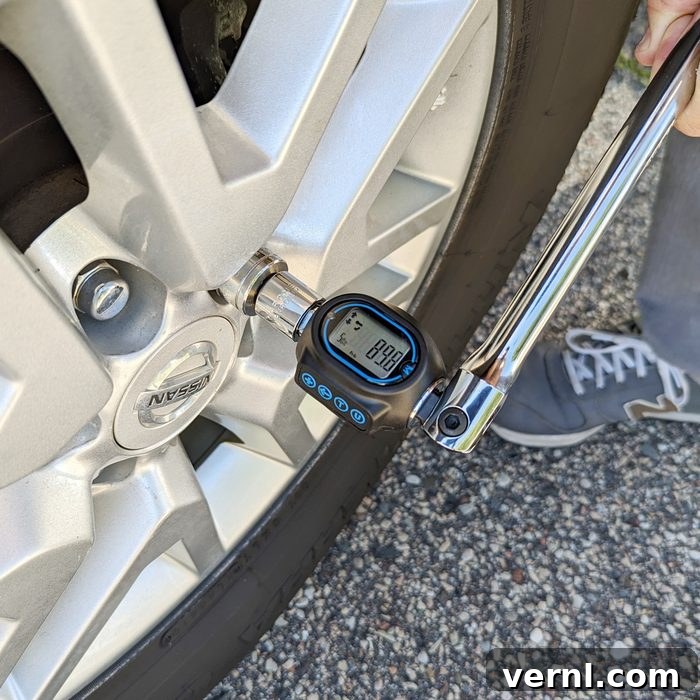 Digital Torque: Precision for Every DIY Project 2 using a Performance Tool Digital Torque Adapter on a tire