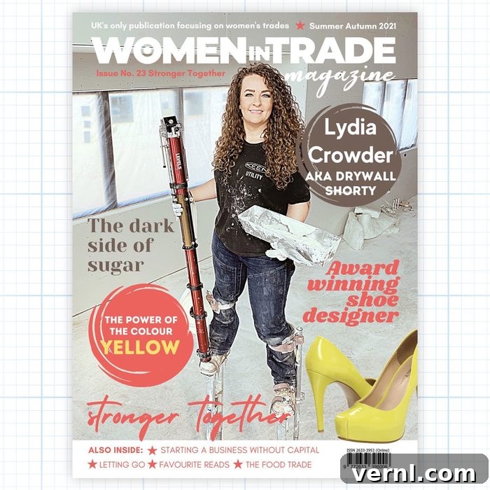 Lydia Crowder: A Drywall Contractor Redefining the Eleven Percent 3 Lydia Crowder Drywall Contractor featured on the cover of Women In Trade magazine, highlighting her leadership role and influence