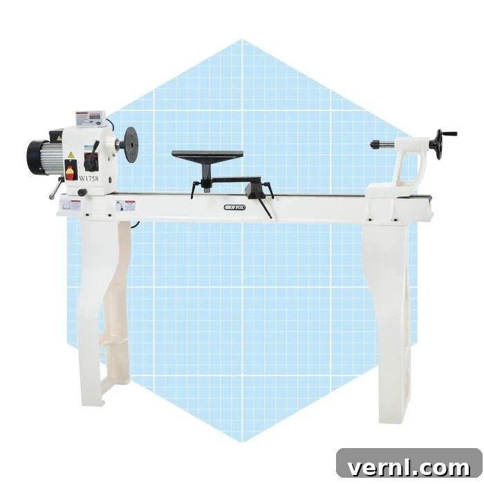 Shop Fox W1758 Wood Lathe With Cast Iron Legs And Digital Readout Ecomm Amazon.com