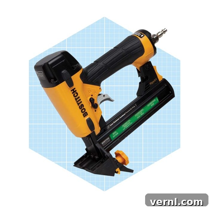 Flooring Stapler - Specialized tool for hardwood and engineered flooring installation.