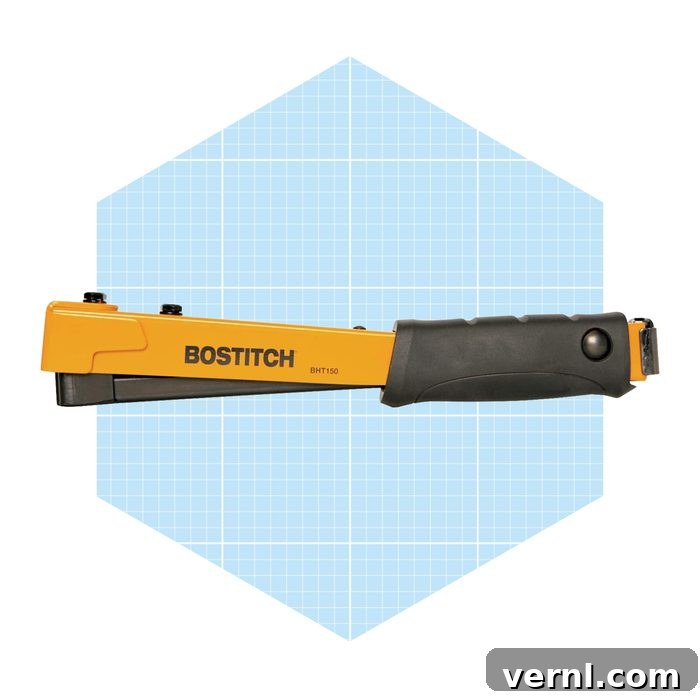 Hammer Tacker - Manual, impact-driven tool for fast, rough stapling.