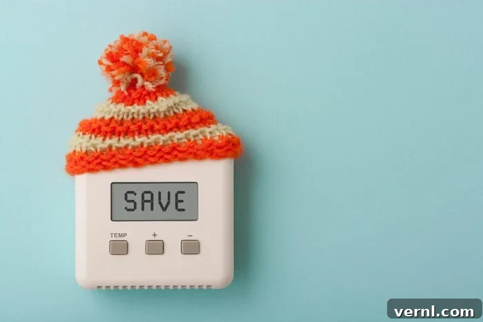 Why Closing Vents in Winter Won't Save You Money 2 SAVE on digital room thermostat with wool hat