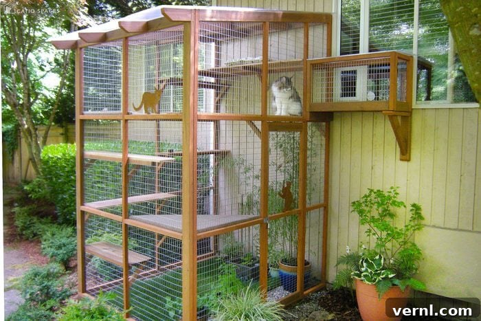 Crafting the Perfect Catio: Benefits, DIY Steps, and Design Inspiration 2 large catio attached to a house