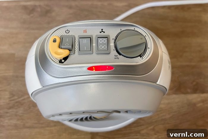 Electrician-Approved: The 3 Safest Space Heaters for Your Home 9 Vornadobaby Tempa Nursery Heater with controls visible