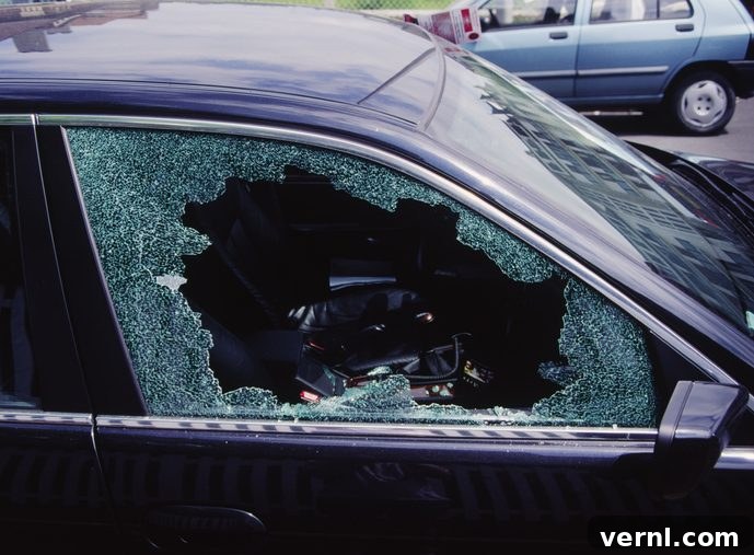 Smashed Car Window