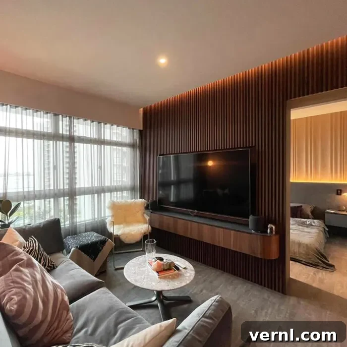 Elevate Your Interiors with Fluted Wall Panels 2 Chroma Living Mahogany Fluted Wall Panel Via Merchant
