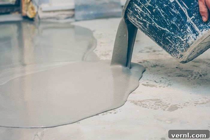 Concrete Floor Pitting: Causes and Cures 2 Worker finishes pouring over the bulk concrete floor