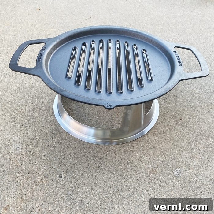 Solo Stove Ranger Cast Iron Grill Top Upgrade Your Campfire Cooking 2 Solo Stove Ranger Cast Iron Grill Top side view